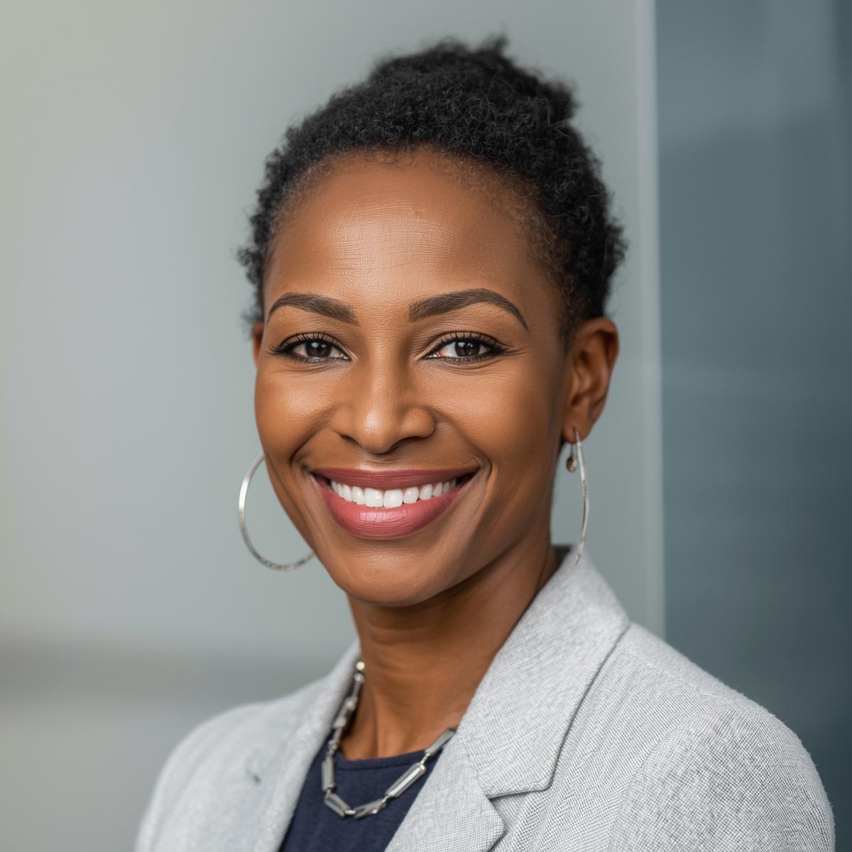 create a profile picture for a woman small business owner african, it should be square